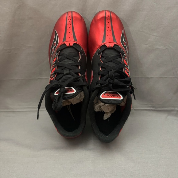 Saucony Spitfire Track and Field Track Spikes Men’s 9.5 Women’s 11 Red Black - Picture 7 of 11